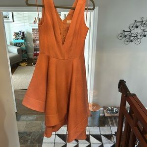 Keepsake the label (Australian brand) asymmetrical salmon coloured dress.